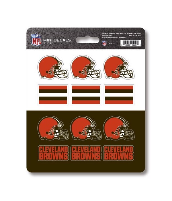 CLEVELAND BROWNS 12PK MINI DECAL