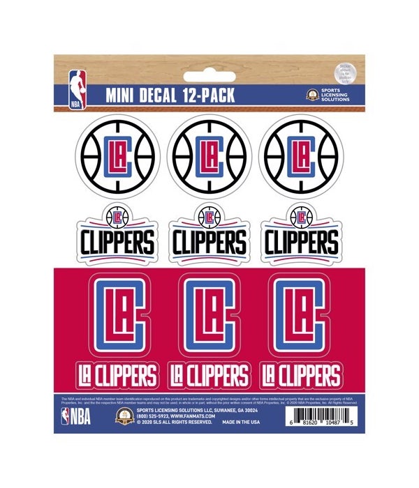 LOS ANGELES CLIPPERS 12PK MINI DECAL