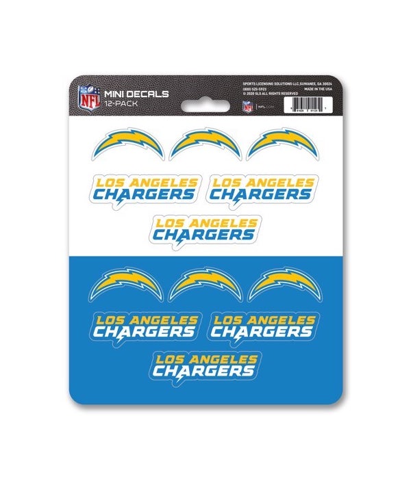 LOS ANGELES CHARGERS 12PK MINI DECAL