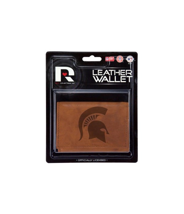 MANMADE LEATHER WALLET - MICH STATE