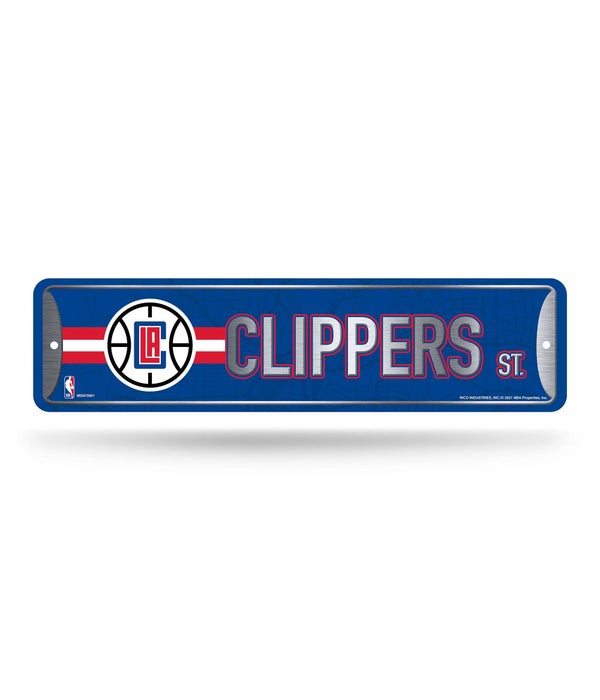LOS ANGELES CLIPPERS METAL STREET SIGN