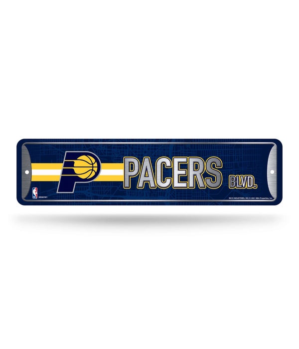 INDIANA PACERS METAL STREET SIGN