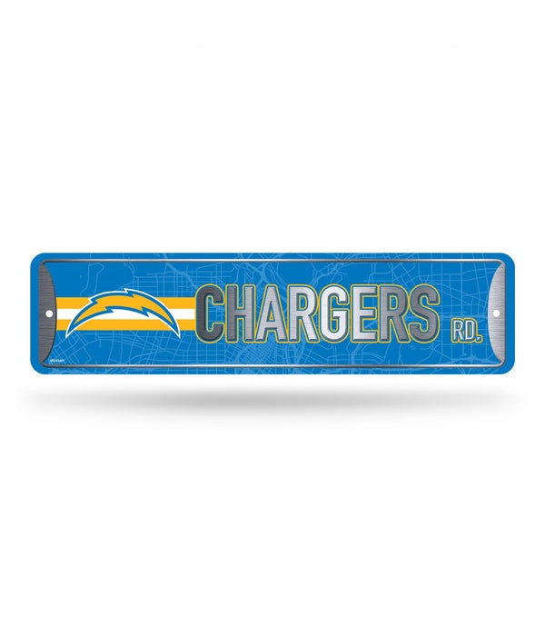 LOS ANGELES CHARGERS METAL STREET SIGN