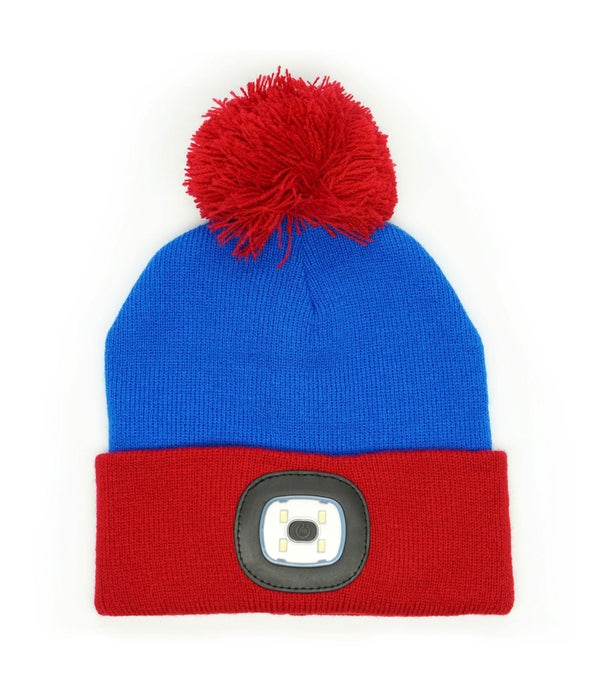 Kids Blue Rechargeable LED Beanie 4PC
