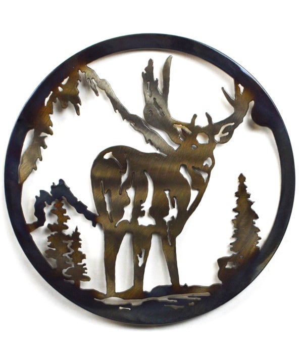 Deer with Rocks  8 Inch-Round Trivet/Hot Pan Holder