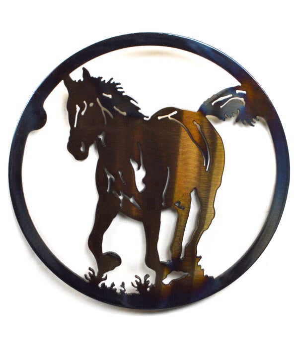 Horse and Colt  8 Inch-Round Trivet/Hot Pan Holder