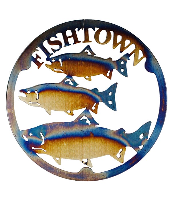 Fishtown Salmon  8 Inch-Round Trivet/Hot Pan Holder
