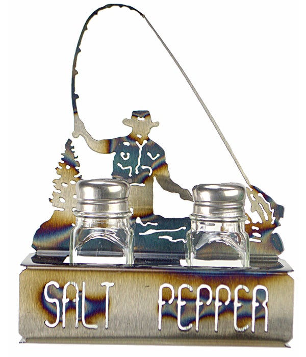 Fly fisherman 6.5x8.5 Inch-Salt & Pepper Set