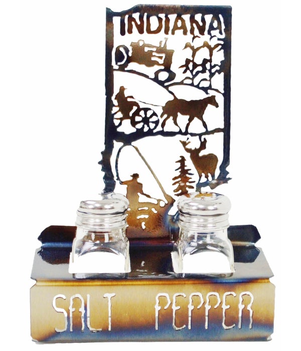 Indiana Map 6.5x8.5 Inch-Salt & Pepper Set