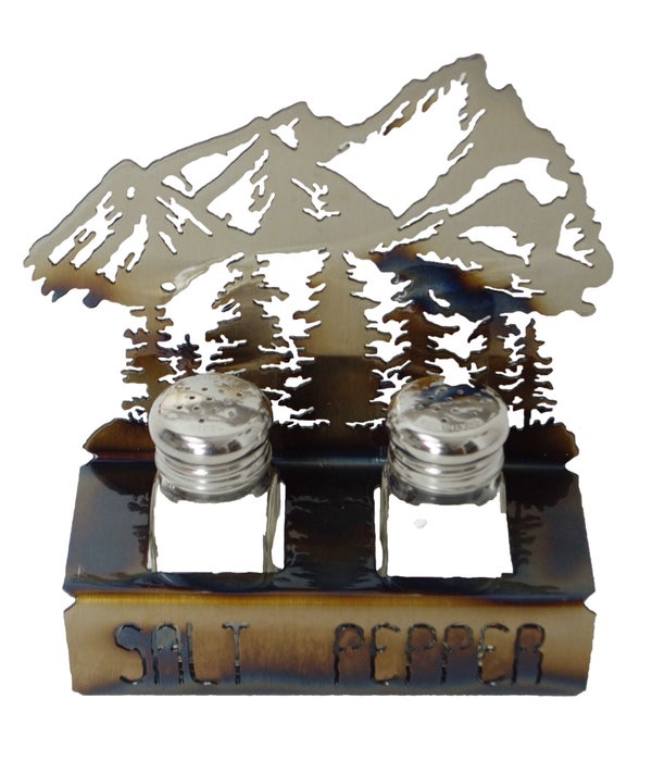 Mountain w Trees only  6.5x8.5 Inch-Salt & Pepper Set
