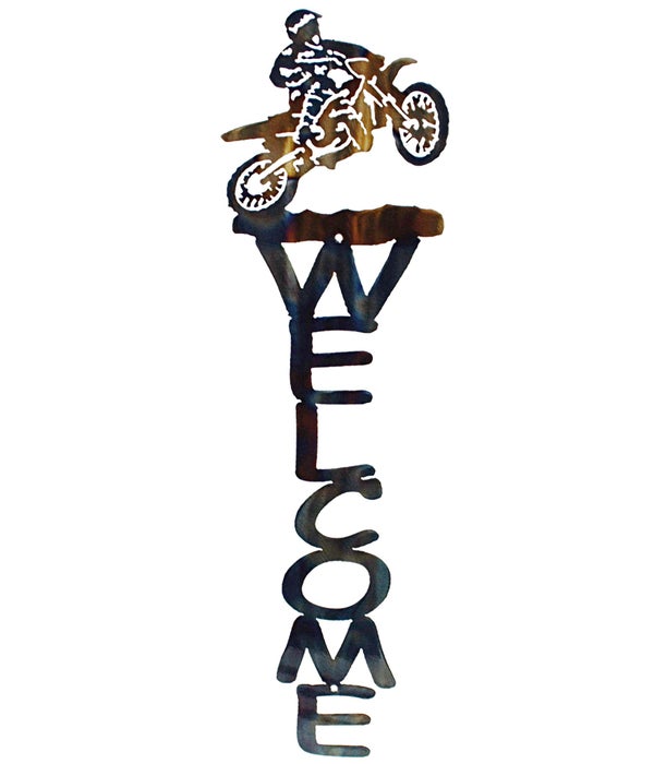 Dirt Bike  23 x 5.5 Inch-Vertical Welcome Sign
