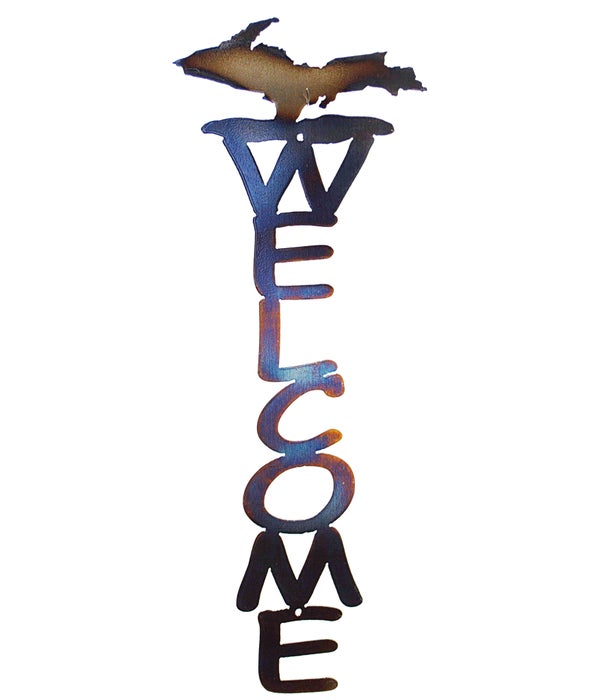 The Upper Peninsula 12"  23 x 5.5 Inch-Vertical Welcome Sign