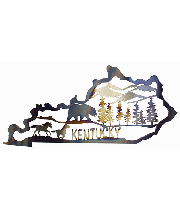 KENTUCKY WITH BEAR Wall art cut from 18" Squares