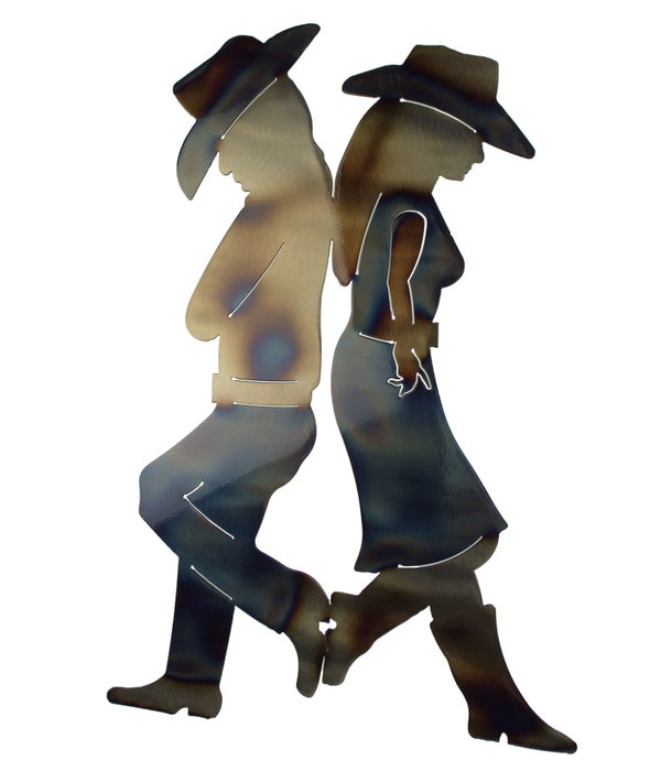 Cowboy Couple  Wall art cut from 18" Squares