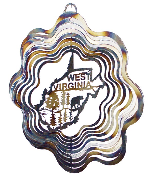 West Virginia Map with BEAR Wavy Wind Spinners