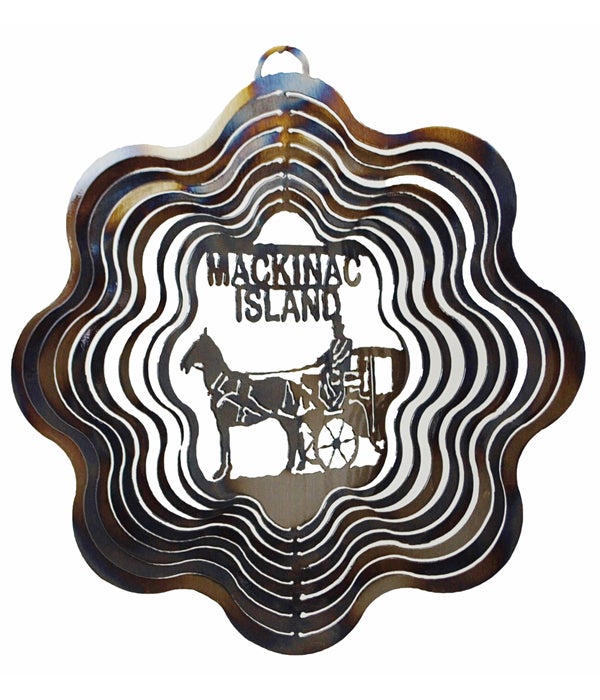 Mackinac Island Horse & Buggy  13.5 Inch-Wavy Wind Spinners