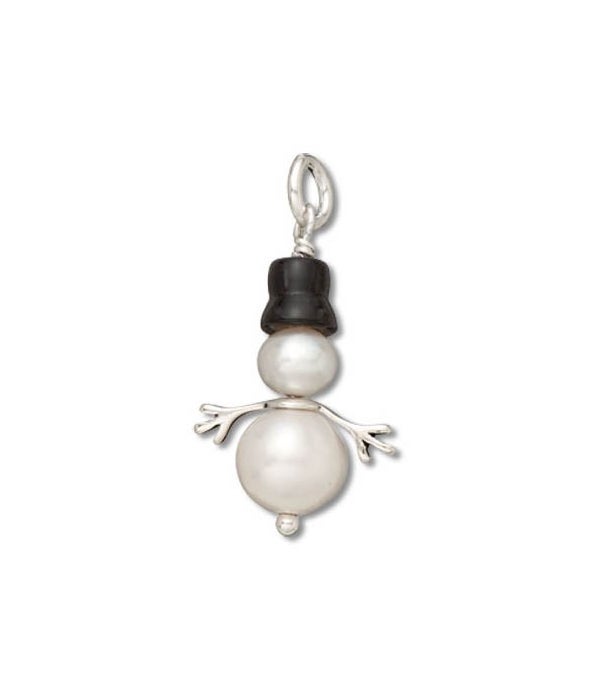 PEARL SNOWMAN WITH ONYX HAT