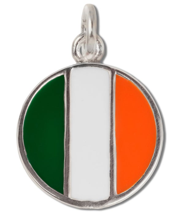 IRELAND ENAMEL ROUND FLAG CHAR