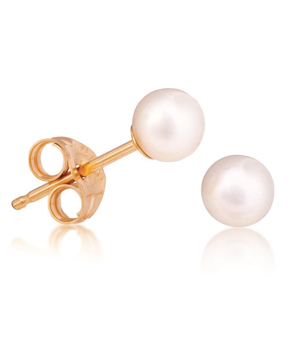 6mm pearl 14KY studs