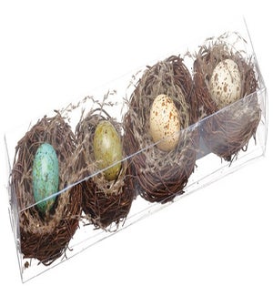 4 Birdnests with an Egg
