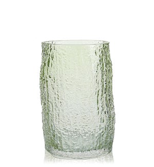 Wavy Green Glass Vase Candleholder
