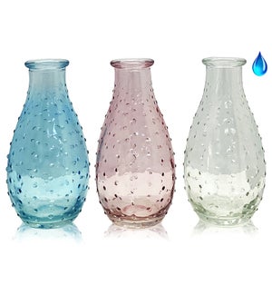 Hobnail Glass Vases - Set/3