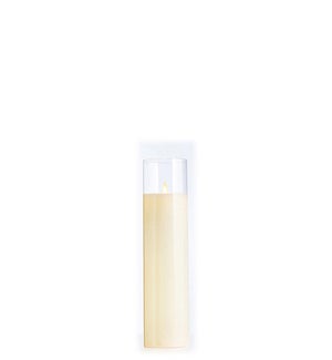 LED Pillar Candle in a Clear Glass Cylinder