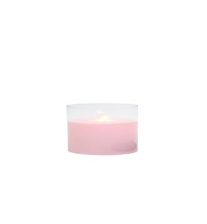 Pink LED Candle in Clear Glass Cylinder