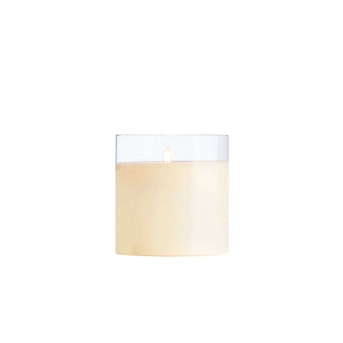 LED 6" Candle in Clear Glass Cylinder