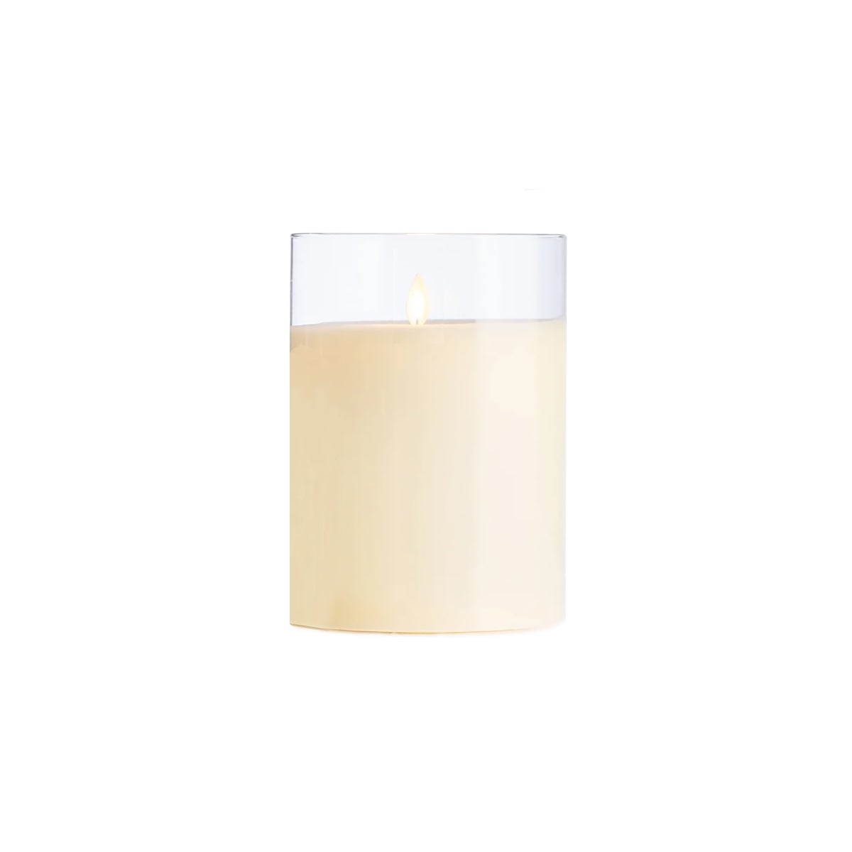 LED 8" Candle in Clear Glass Cylinder