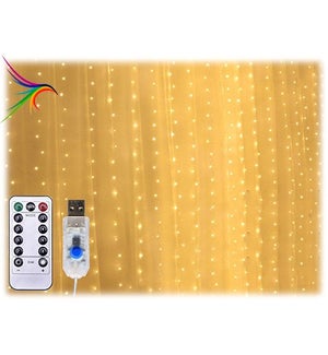 100 LED Light Curtain USB 8 Function w/Remote