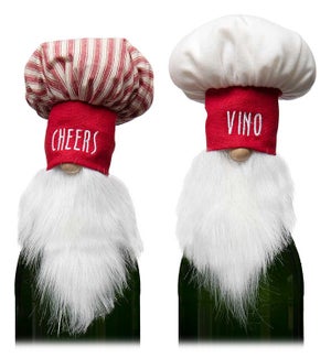Cheers or Vino Chef Gnome Bottle Topper