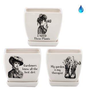 Vintage Pot with Witty Sayings