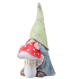 Gnome Leaning on Mushroom