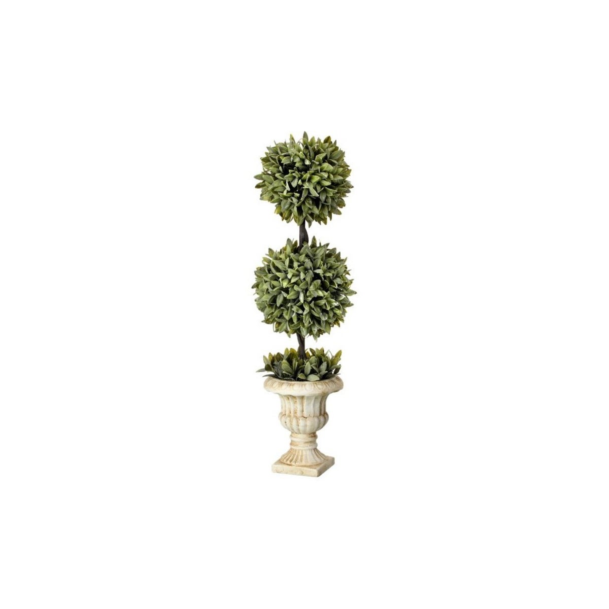 Flocked Sage Double Ball Topiary