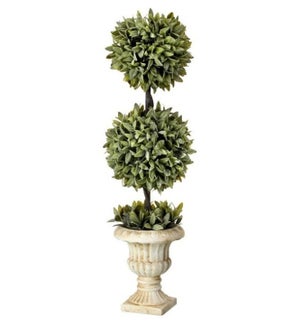 Flocked Sage Double Ball Topiary