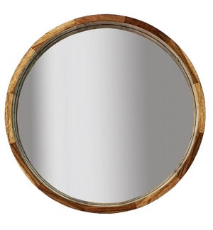 Round Mirror w/Wood Frame