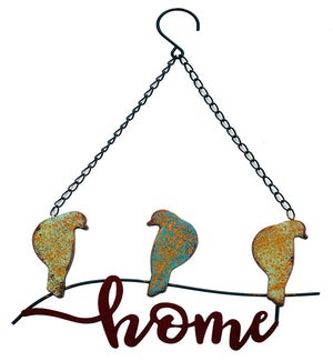 Hanging HOME Hanger with Birds