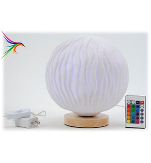Sandstone Round LED Lamp w/Remote