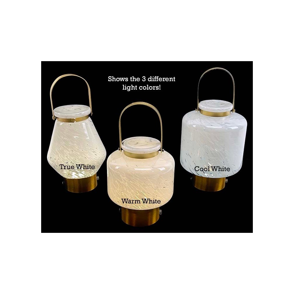 Glacial Art Glass LED Lantern