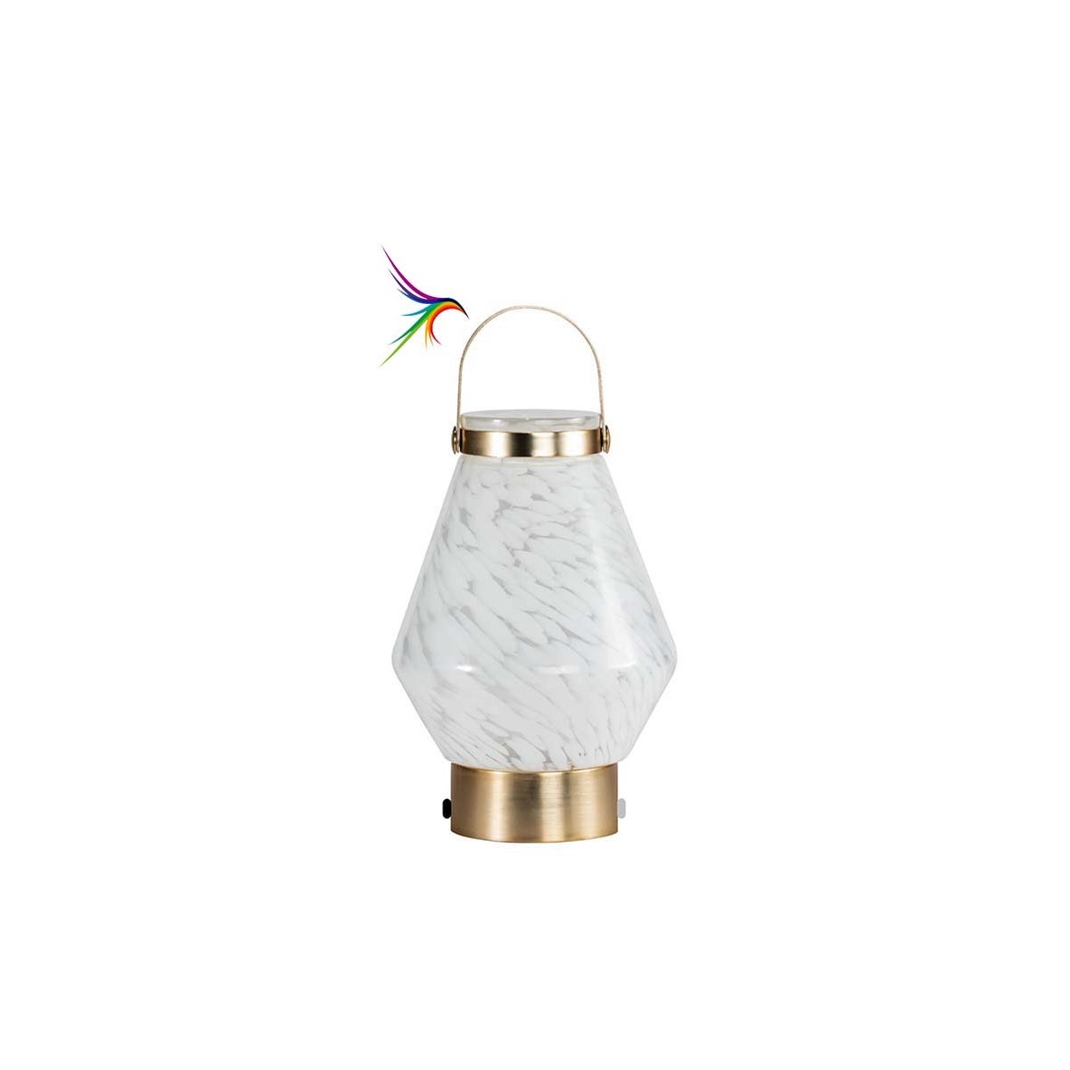 Glacial Art Glass LED Lantern