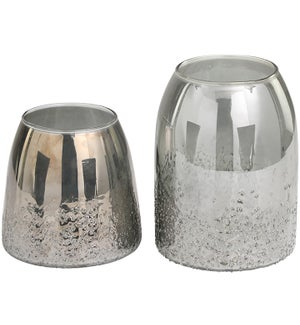 Gray Bubble Glass Vases - Set/2
