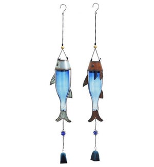 LED Bottle Bass Hanging Fish Windchime  with Bell