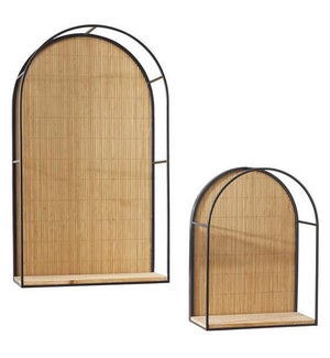 Bamboo Arch Wall Shelf - Set/2