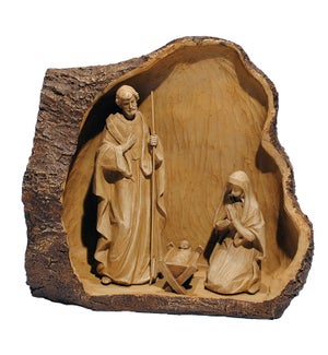 Nativity/Holy Family in Log