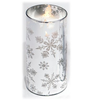 Large LED Cylinder with Snowflakes