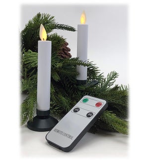 LED White Taper Candles w/Clips - 10/Box