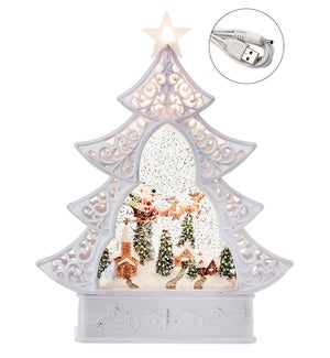 LED Tree with Santa Water Globe Timer/USB