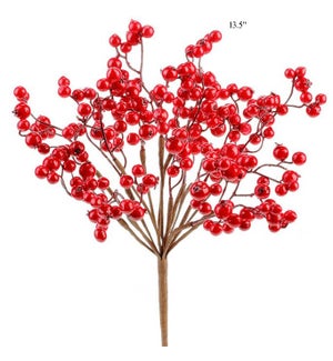 Red Berry Cluster Bush - 13.5"