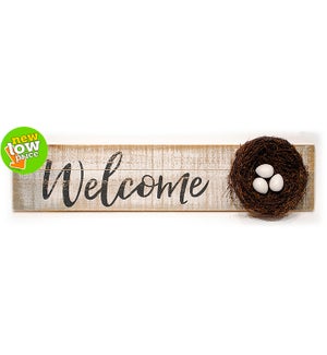 Welcome Sign w/Nest Wall Art 